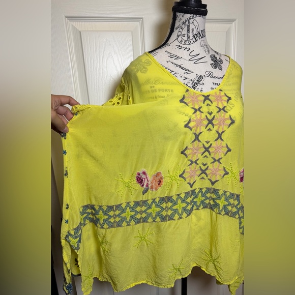 Johnny Was Yellow Embroidered Tunic - Picture 3 of 10